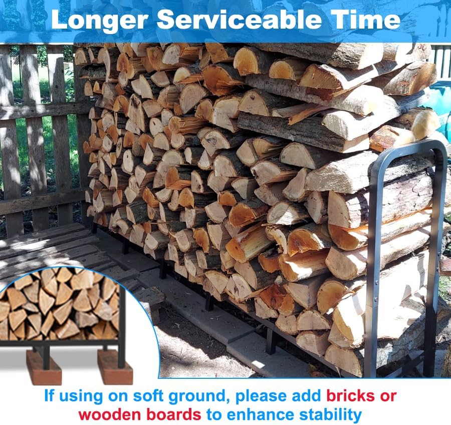 2.8ft firewood rack holder, adjustable heavy duty fire, package contents