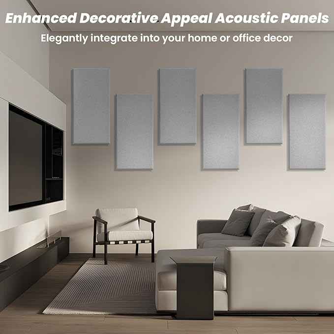 6 PCS Acoustic Panels, Large Soundproof Wall Panels, Professional Fiberglass - Image 7