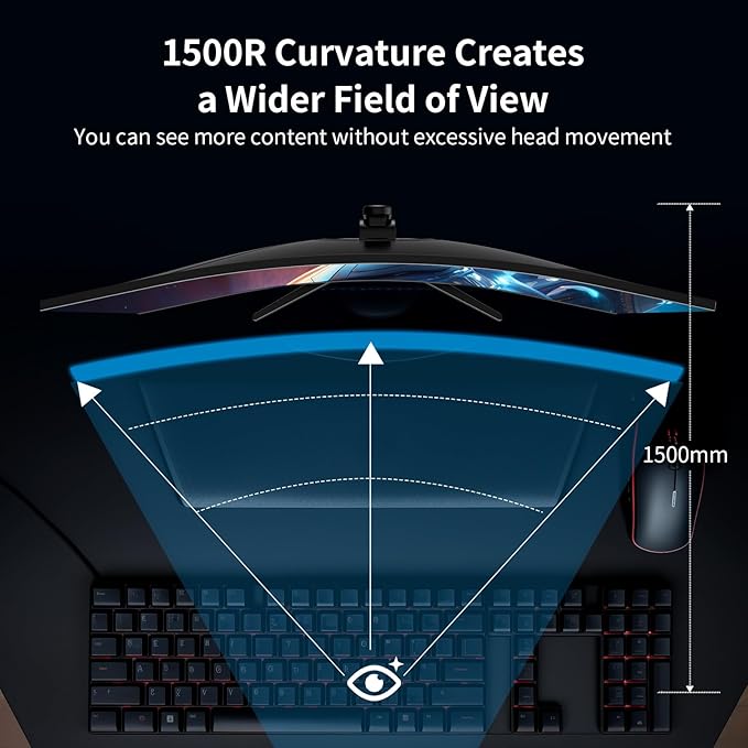 SANSUI 34-Inch Curved Gaming Monitor UWQHD 3440 x 1440 Up to 165Hz Curved 1500R - Image 8