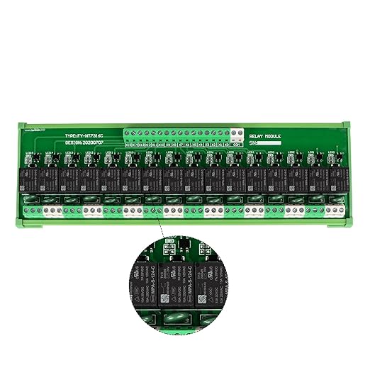 GUETNEU Relay Board, 16 Channel 1 SPDT DIN Rail Mount 24V DC/AC Relay, - Image 5