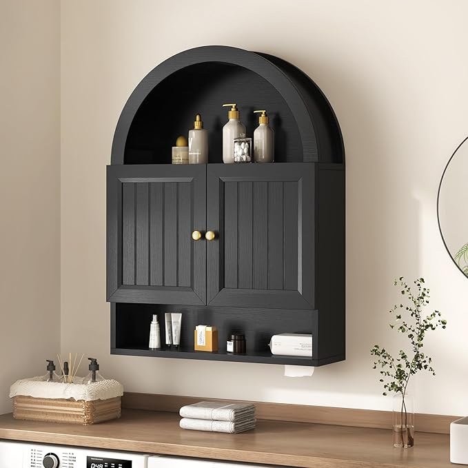 Arched Bathroom Wall Cabinet, 27.4 x 36.4'' Over The Toilet Cabinet by UPOSOJAWishesYouaNiceDay