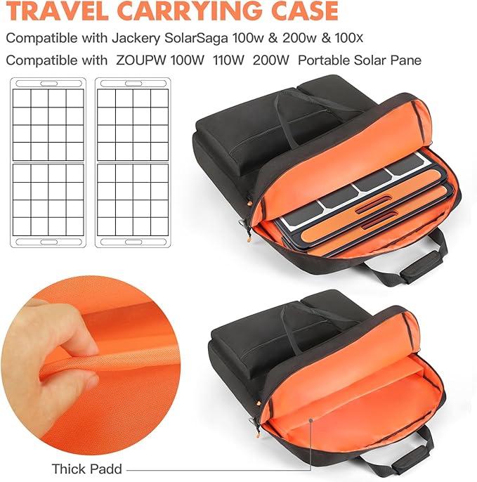 Padded Solar Panel Carrying Case Compatible - Image 3