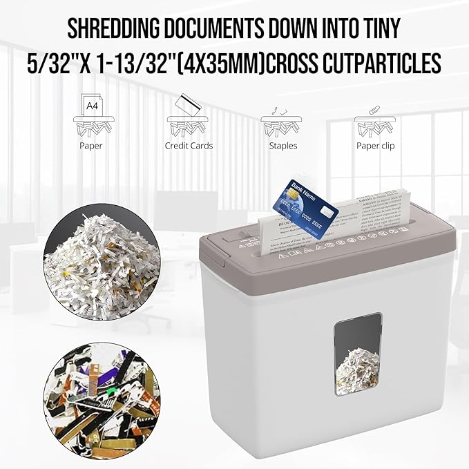 Suntiko 5-Sheet Cross Cut Paper Shredder - Image 2