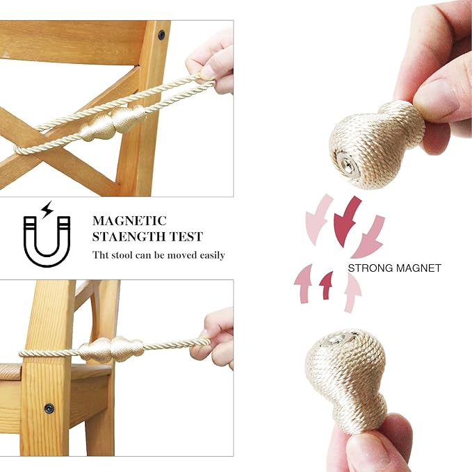 Nieffeiy Magnetic Curtain Tiebacks Outdoor Curtain Tie Backs Rope Decorative - Image 3