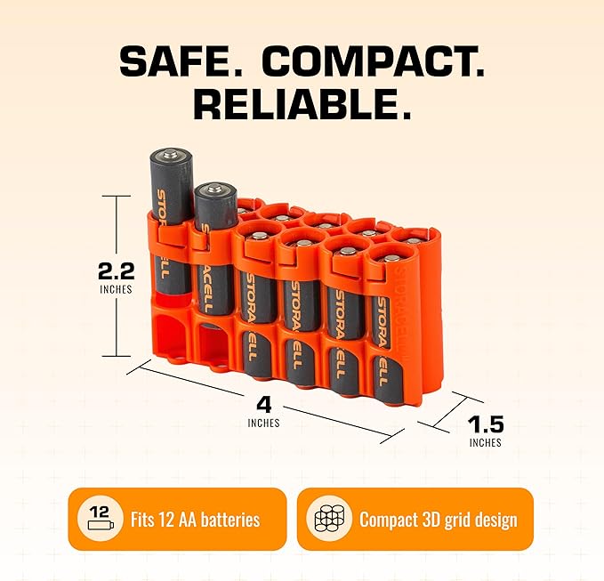 AA Battery Storage Caddy by Storacell, Holds 12 Batteries - Image 6