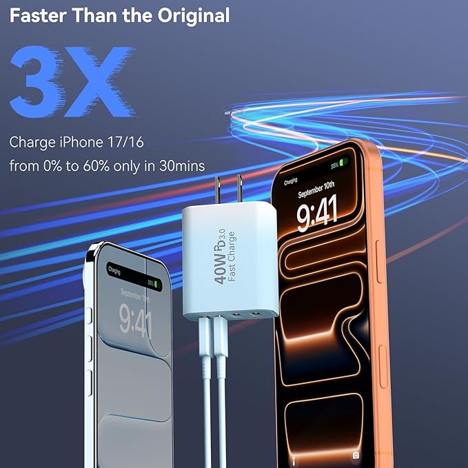 USB C Wall Fast Charger Block, 40W 4-Port Type C Chargers Fast Charging Blocks - Image 5
