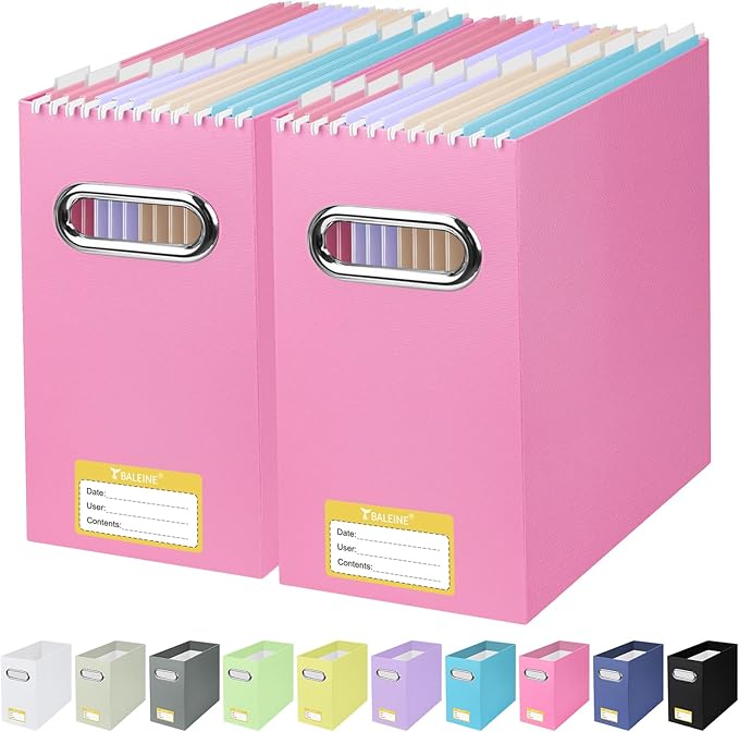 BALEINE File Organizer Box, Cardboard File Folder Organizer by BALEINE