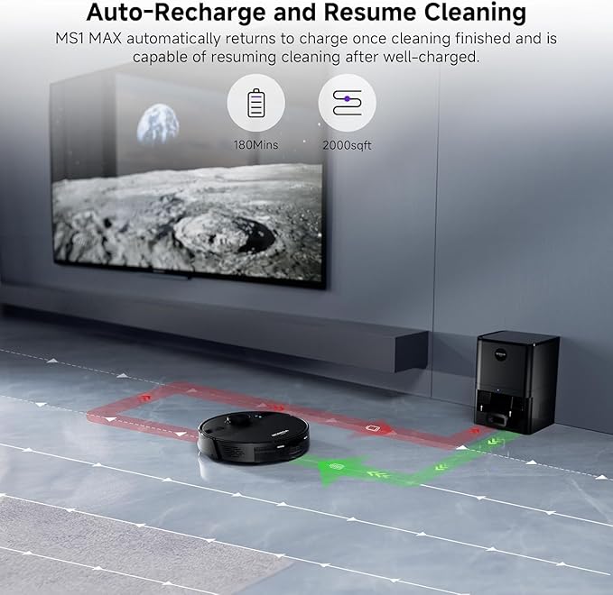 MONSGA Robot Vacuum and Mop Combo, 6000Pa Robotic Vacuum - Image 6
