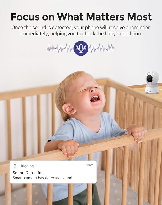 Hugolog 3K 5MP Indoor Pan/Tilt Security Camera - Image 4