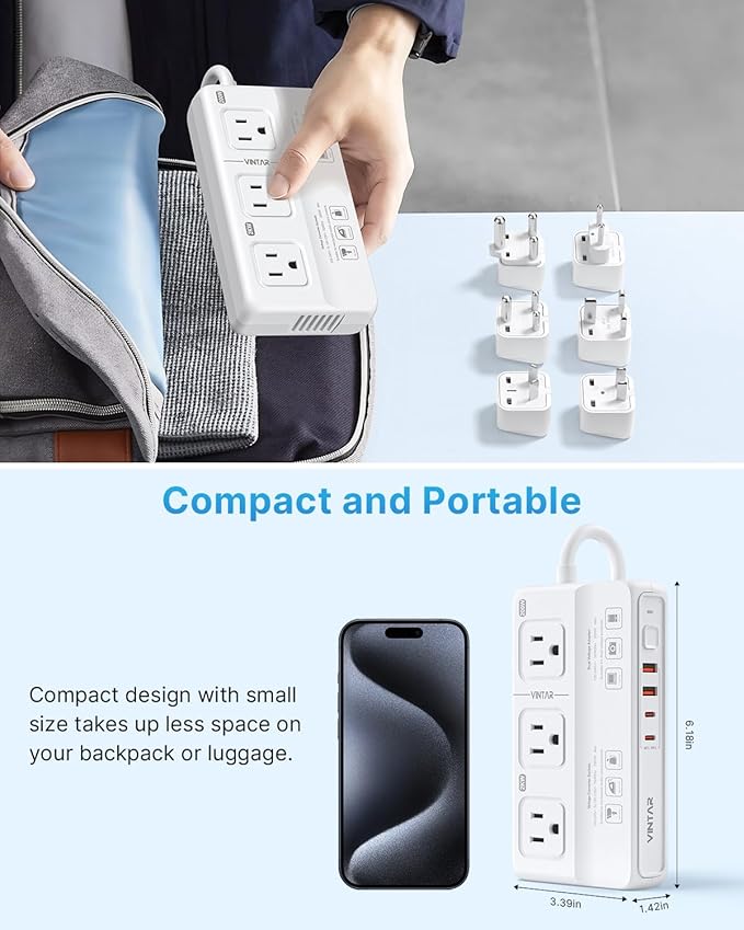 220V to 110V Voltage Converter, VINTAR 2000W Universal Travel Adapter Voltage - Image 6