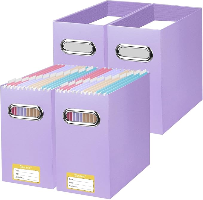 BALEINE File Organizer Box, Cardboard File Folder Organizer by BALEINE