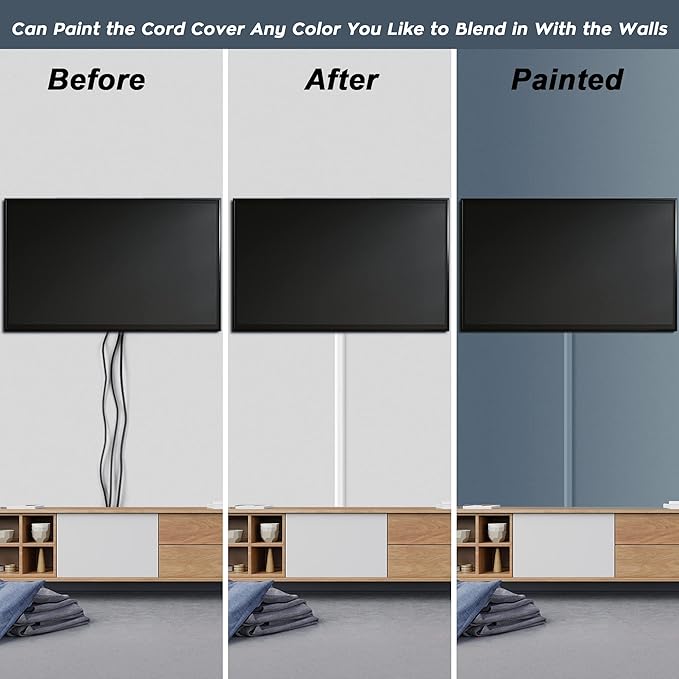 YCLYC Cord Covers - 63in Paintable TV Cable Hider Kit - Image 6