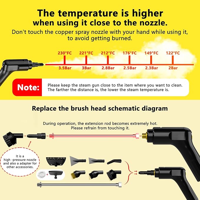 2026 New 3 Level Adjustable Pressurized Handheld Steam Cleaner - Image 4