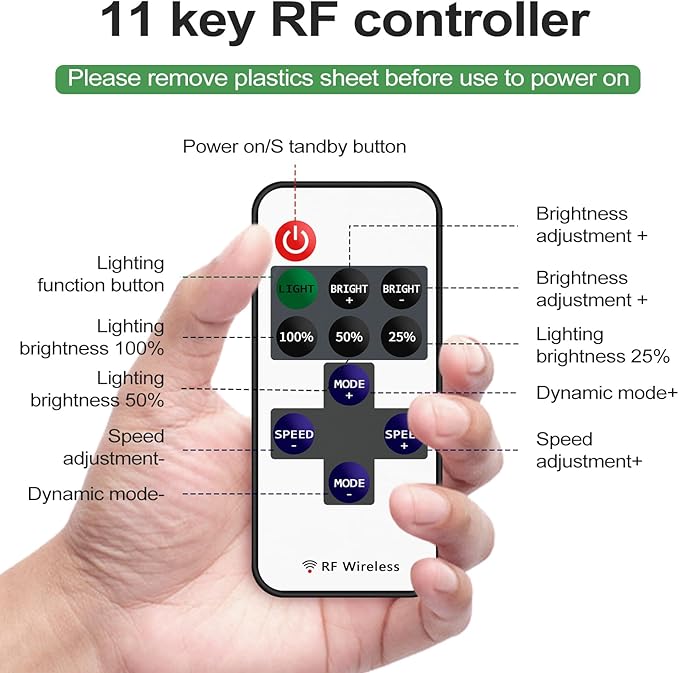 RGBZONE 2 Pack RF Wireless Remote Controller, DC5V-DC24V Single Color 5050 3528 - Image 2