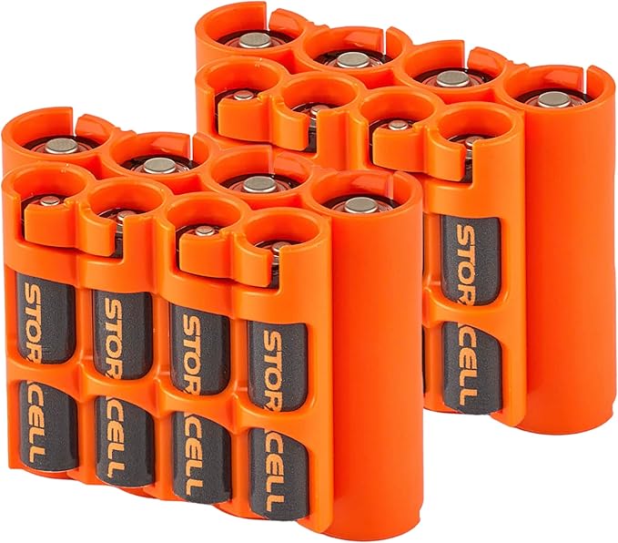 Storacell AA + AAA Combo Battery Storage Caddy and Dispenser, Holds 4 AA + 4 by Storacell