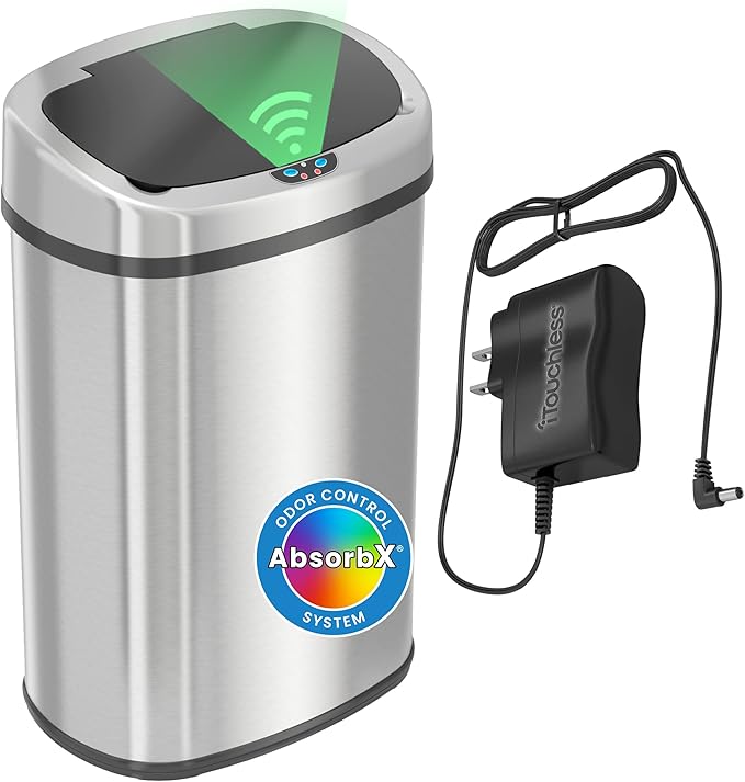 iTouchless 13 Gallon Oval Sensor Trash Can by iTouchless