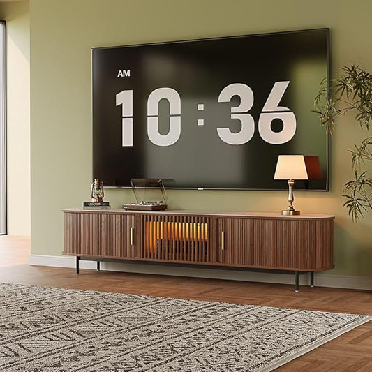 POVISON Fully-Assembled Mid Century Modern Black TV Stand by POVISON