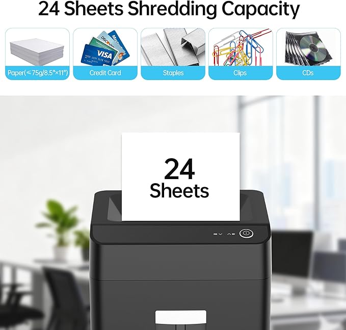 24-Sheet Cross Cut Paper Shredder P-4 Security - Image 2
