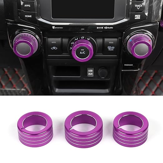 JeCar Air Conditioner Button Trim Cover Aluminum Alloy Knob Cover Fit by JeCar