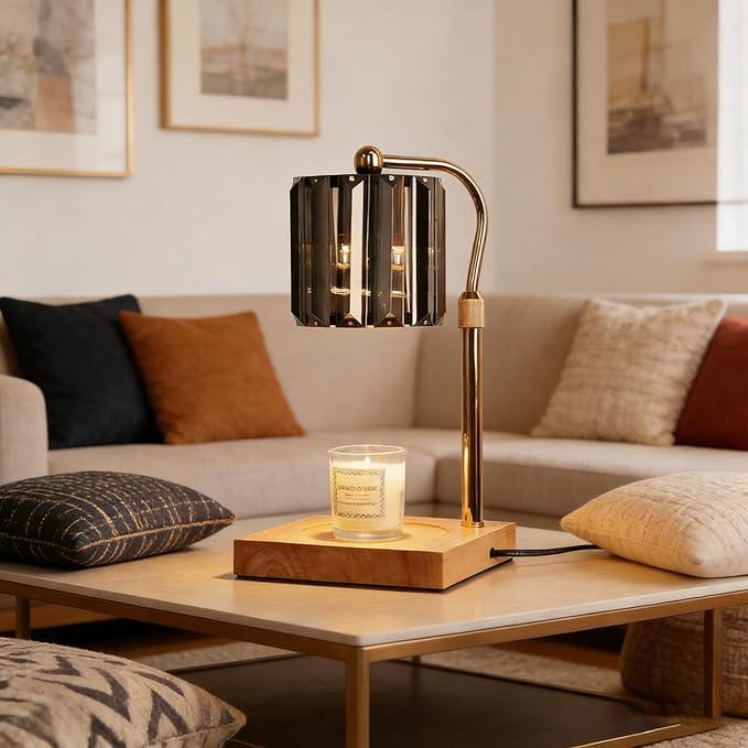 Candle Warmer Lamp with Timer & Dimmer – Artistic Glass Shade Desk Lamp - Image 6