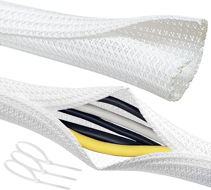 Cable Management Split Wire Loom Sleeve by ZEMAN