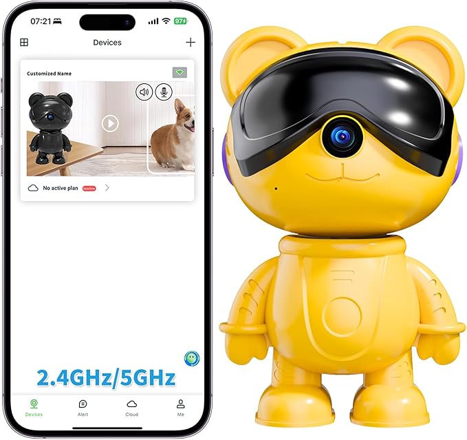 dzcctvipc-Cute Bear-2K Smart-Robot Security-Camera Wireless by DZCCTVIPC
