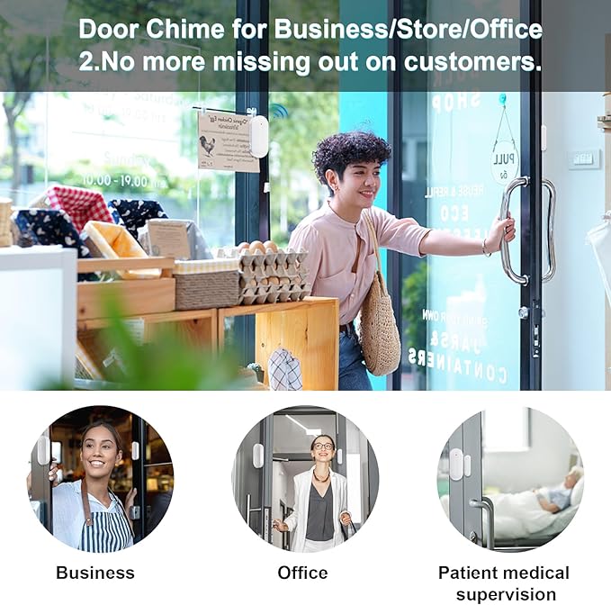 SanJie Door Sensor Chime for Door Opens, Business/Home/Office/Store, 500 FT - Image 4
