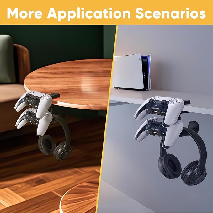 3 in 1 Under Desk Headphone Hanger - Image 5