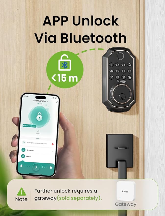 GHome Smart Door Lock KD30, Fingerprint Smart Deadbolt - Image 4