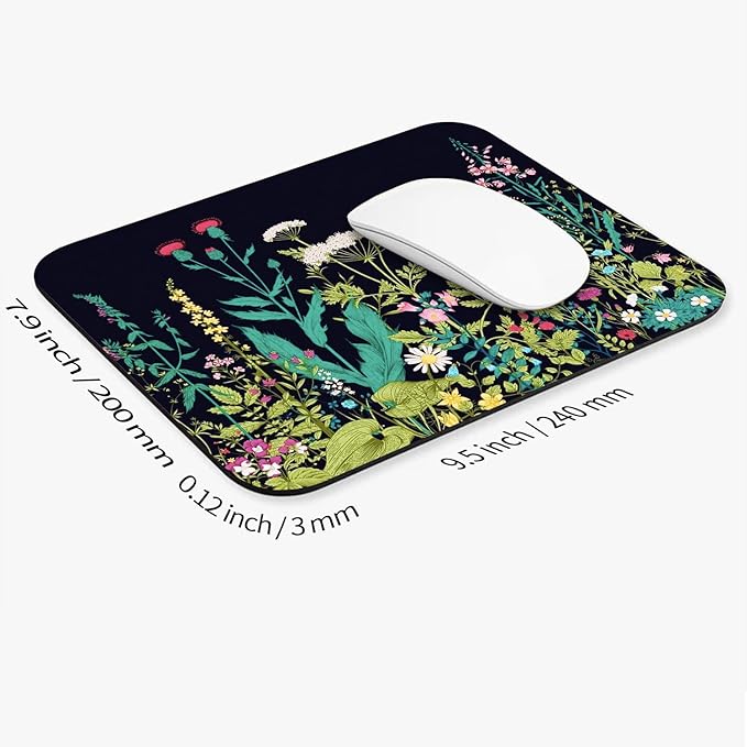 Armanza Square Mouse Pad Midnight Flowers, Personalized Premium-Textured Custom - Image 2