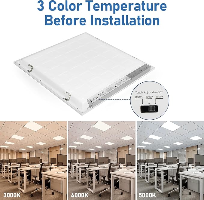 CycevSun 4-Pack 2x2 LED Flat Panel Light Drop Ceiling, 0-10V Dimmable, 3CCT - Image 2