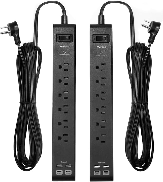 2 Pack Surge Protector Power Strip by Mifaso