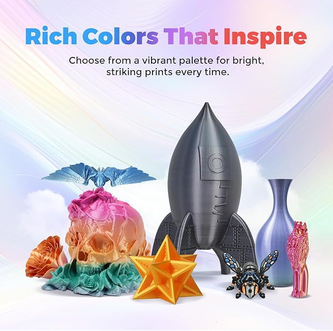 FLASHFORGE Silk Tri-Color Filament, 3D Printer Filament Color Change 1kg Spool - Image 3