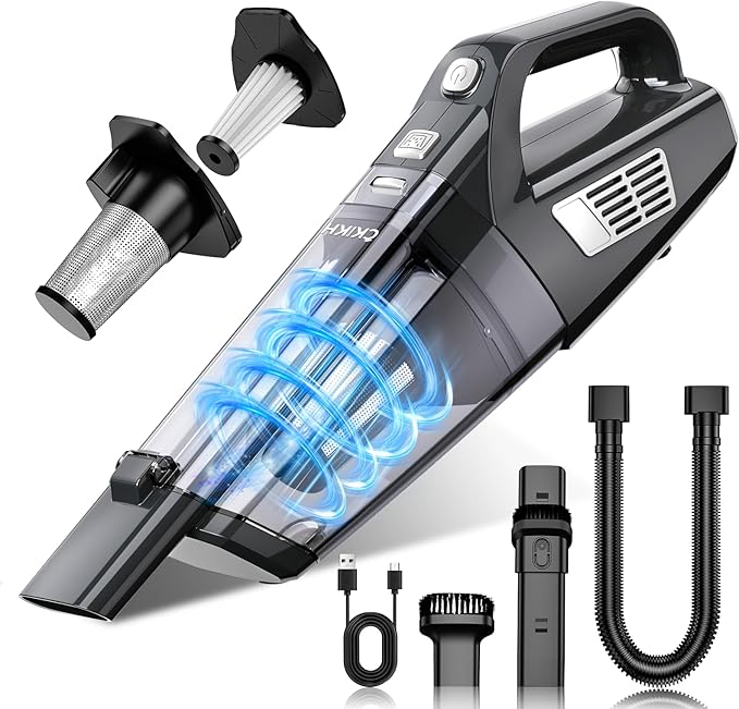CKIKH Handheld Vacuum Cordless, 15000PA Strong Suction Hand Held Car Vacuum by CKIKH