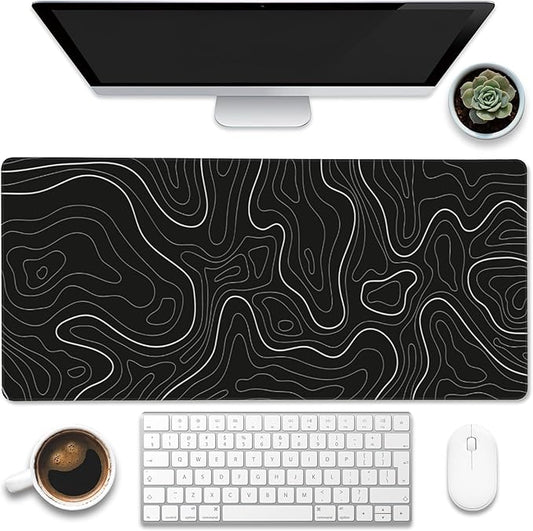 Eflxamz Desk Mat, Topographic Contour Large Gaming Mouse Pad by Eflxamz