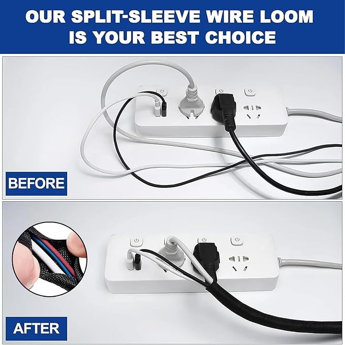 GBSCLOVER Wire Cord Protector Wire Loom Tubing, 10ft - Image 6