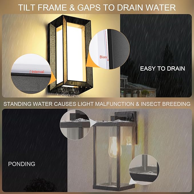 ledmo Outdoor Wall Light 1800Lm Modern Outdoor Porch Light 3000K Bright - Image 7