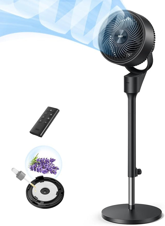 Dreo Fan for Bedroom, 80° Oscillating Standing Fan, 25dB Quiet, 80ft Pedestal by DREO