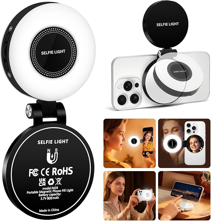 CMUBH Magnetic Selfie Light for MagSafe iPhone: 3 Light Modes, Rechargeable by CMUBH