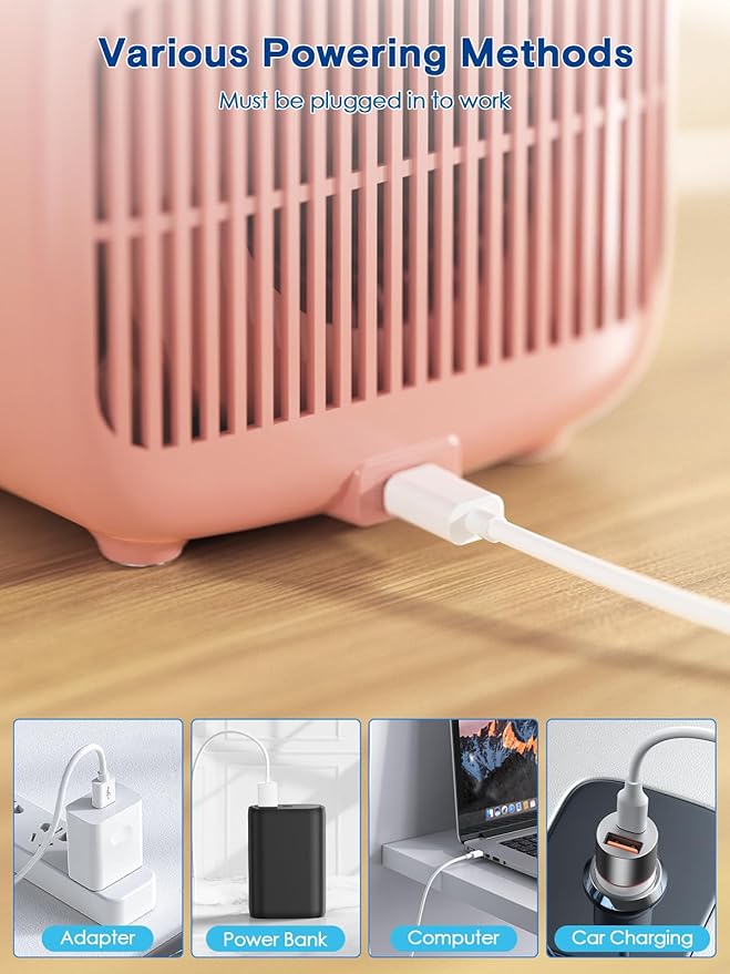 let'me Desk Fan, 11.8 Inch Bladeless Fan Mini Office Fan 4 Speeds - Image 4