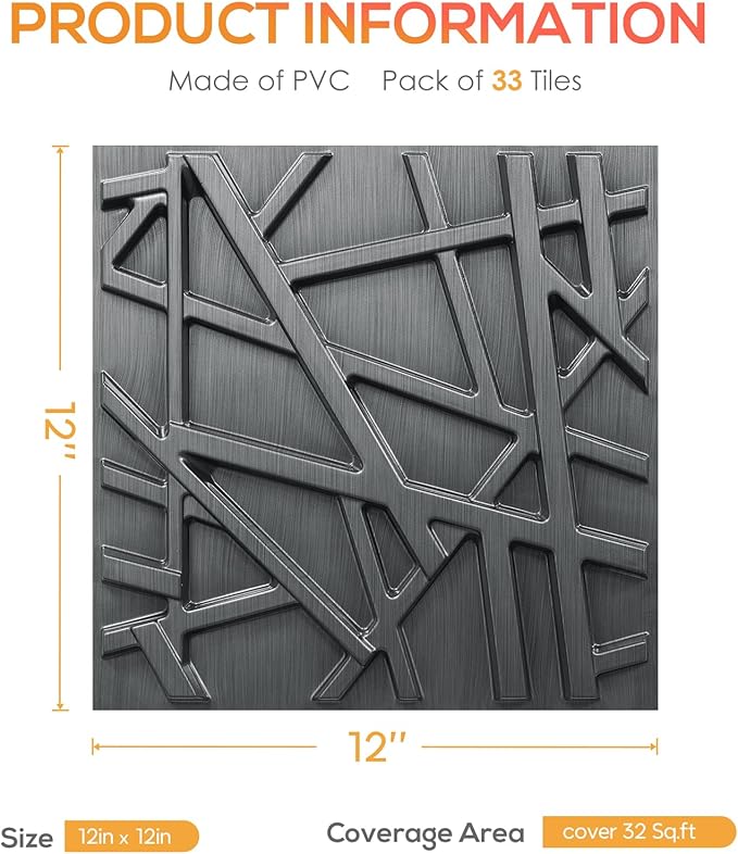LEVOWAY 33 Pack 3D Wall Panels for Interior Wall Decor, Wall Covering Panles - Image 5