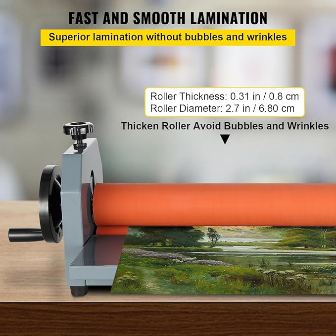VEVOR Manual Cold Roll Laminator Commercial Professional 25 Inch 1.18" - Image 3