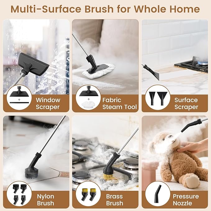 2500W Handheld Steam Cleaner, 3-Level Adjustable Steam Cleaner - Image 7