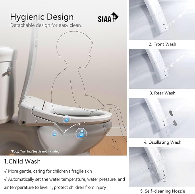 R&T V303 Auto-Open Smart Bidet Toilet Seat, Elongated Electric Bidets - Image 6