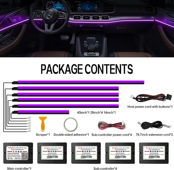 RGB Acrylic Ambient Lighting Car Lights, LED Strip Lights - Image 6