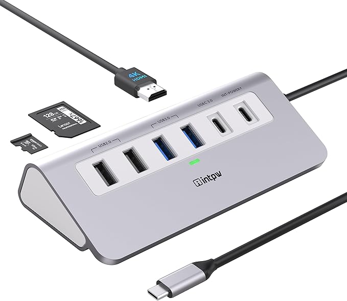 P9 USB C Hub, intpw 9-in-1 USB C Hub Multiport Adapter by intpw