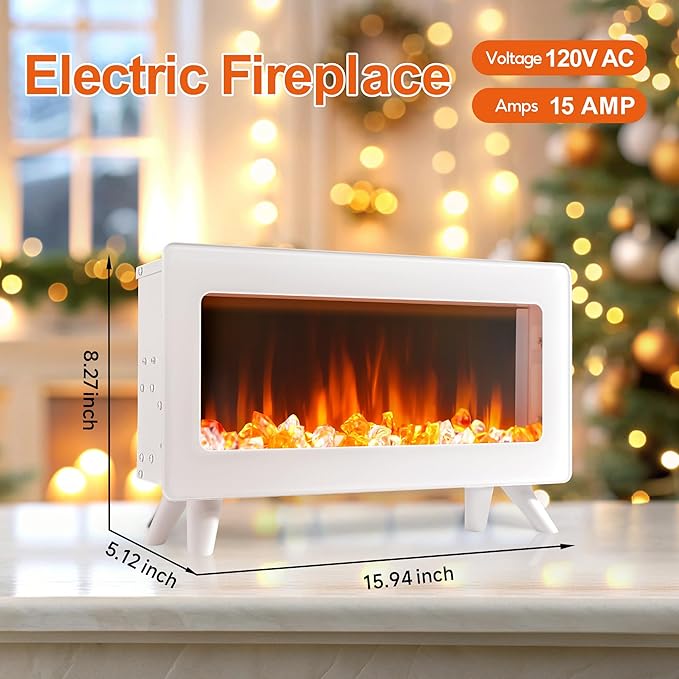 FLAME&SHADE 16 in Small Electric Fireplace Heater - Image 2