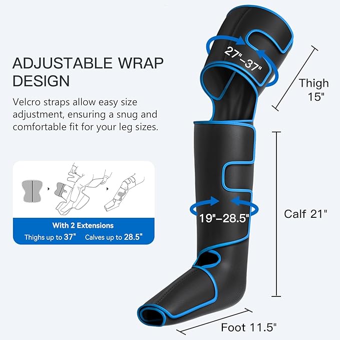 CINCOM Leg Massager with Heat and Compression, Air Compression Leg Massager - Image 6