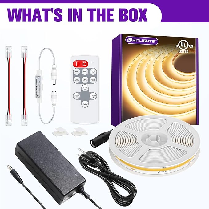 HitLights COB LED Strip Lights Kit Warm White - Image 7