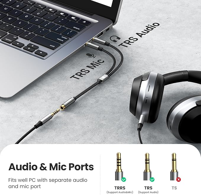 UGREEN Headphone Splitter for Computer 3.5mm Female to 2 Dual 3.5mm Male - Image 2